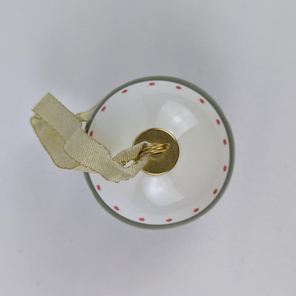 Spode Kit Kemp Ornament Geo Bauble Bone China Geometric Design White Green NWT - Picture 11 of 12